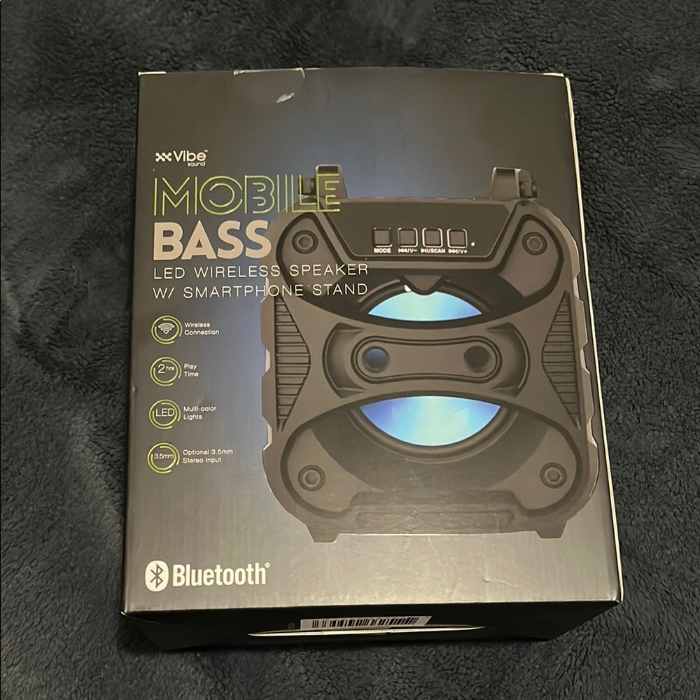 Vibe Mobile Bass LED Wireless Speaker - Black